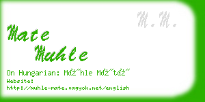 mate muhle business card